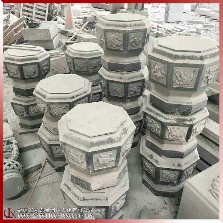 石雕龍柱柱墩圖片